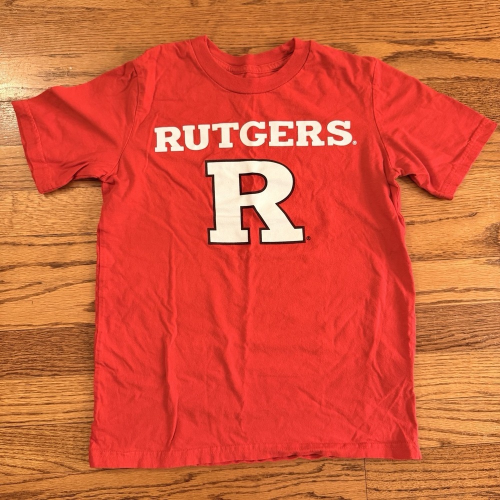 Youth Rutgers T-shirt Red Size M 8/10 Free Shipping